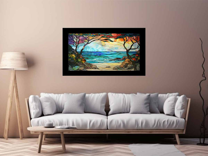 Beach Stained Glass Art Print