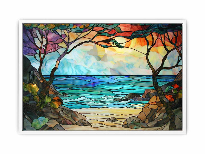 Beach Stained Glass Painting