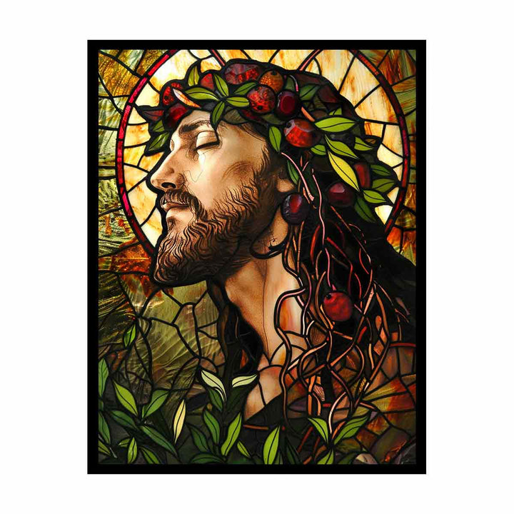 Jesus Glass Art canvas Print