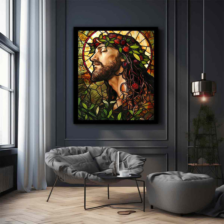 Jesus Glass Art Print