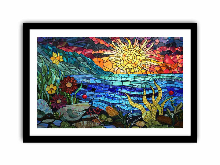 Ocean Glass Art framed Print