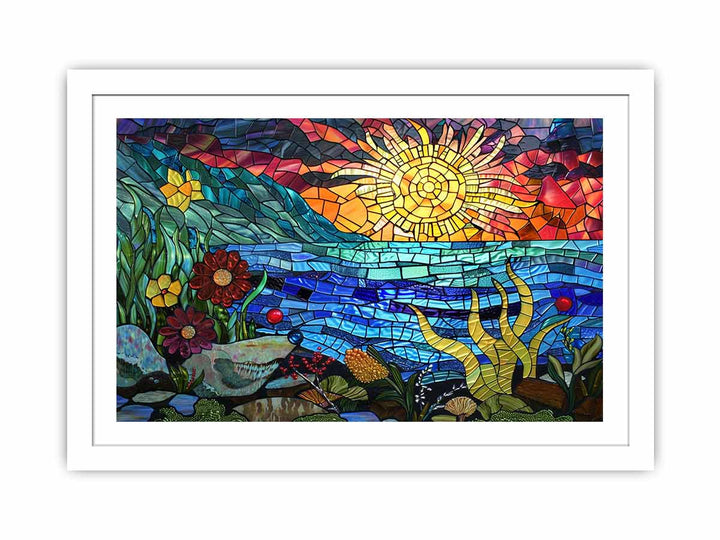 Ocean Glass Art framed Print
