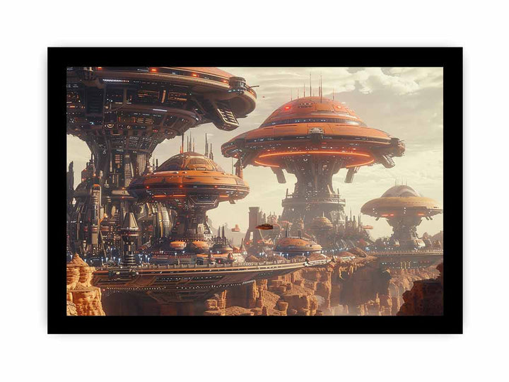 Alien City framed Print