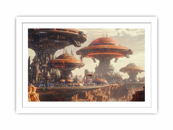 Alien City framed Print