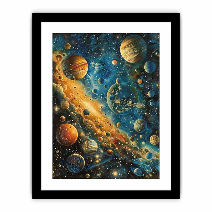 Cosmic Crowd framed Print