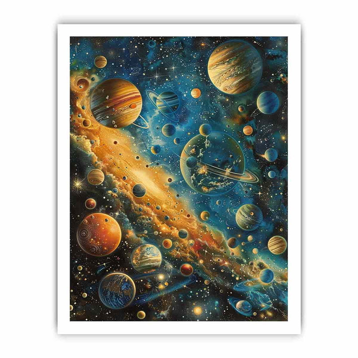 Cosmic Crowd framed Print