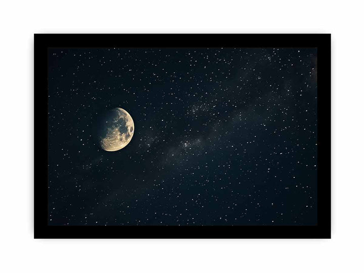Galaxy Star And Moon framed Print