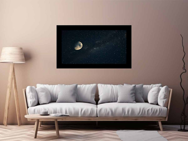 Galaxy Star And Moon Art Print