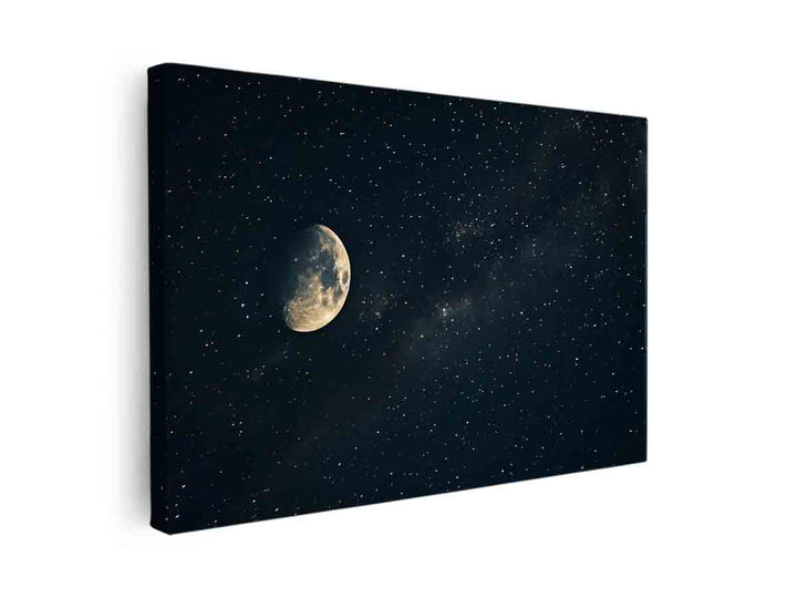 Galaxy Star And Moon canvas Print