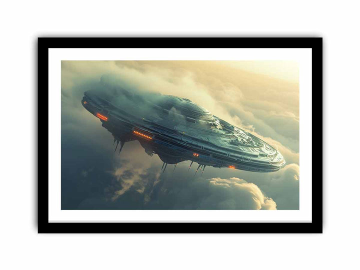 Alien Spacecraft framed Print