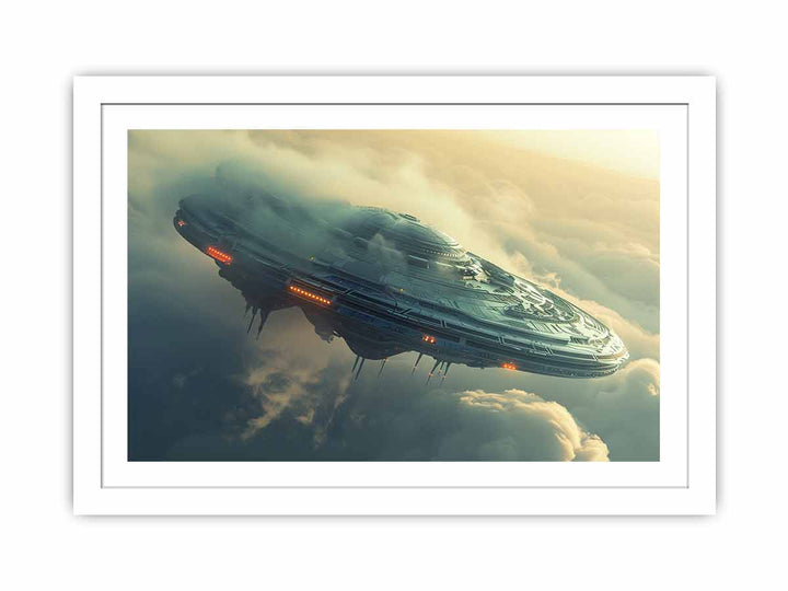 Alien Spacecraft framed Print