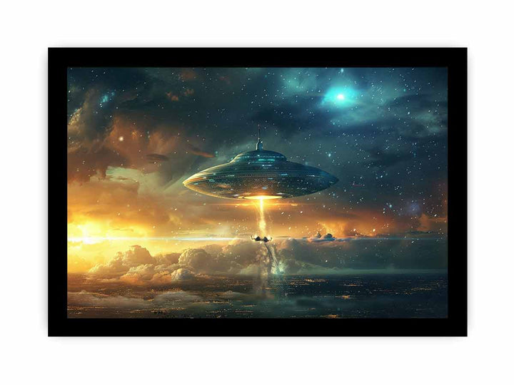 Alien Landing framed Print