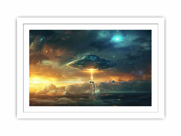 Alien Landing framed Print