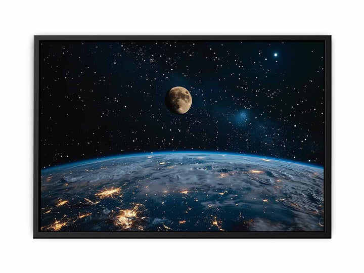Earth & Moon canvas Print