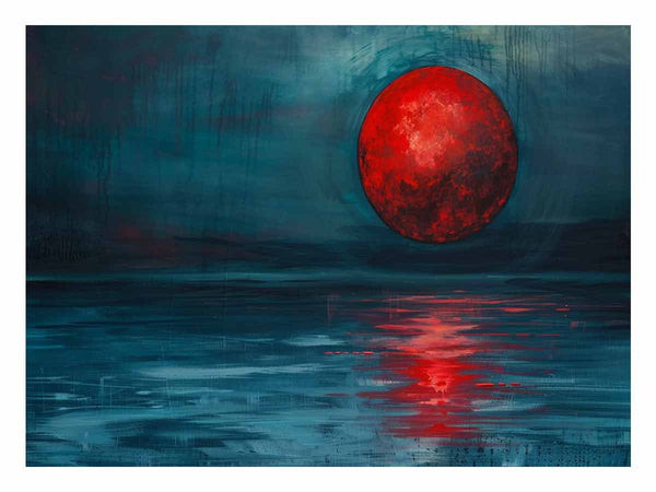 Red Moon Art Art Print