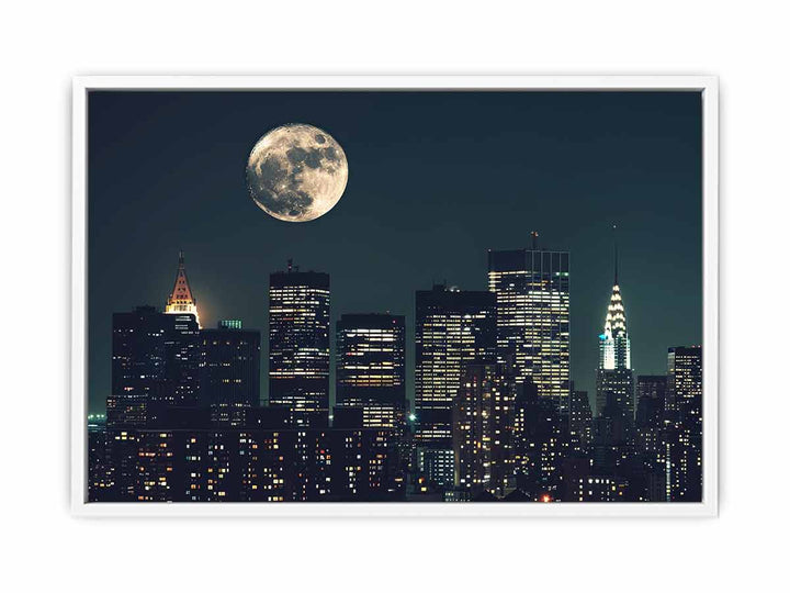 Moon In New York City Painting