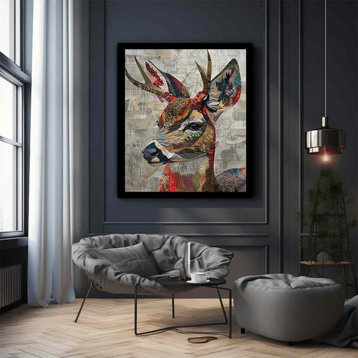 Deer Patchwork Art Print