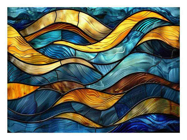 Waves OnGalss Art Print