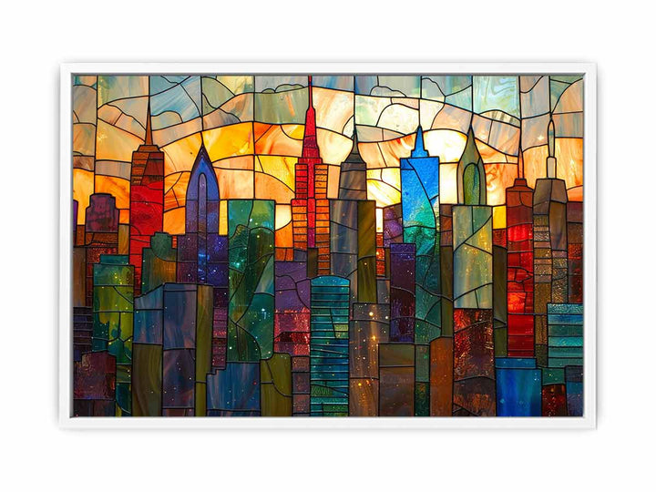 Glass Skyline Painting