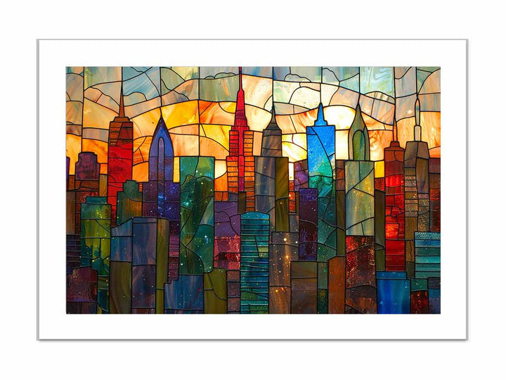 Glass Skyline framed Print