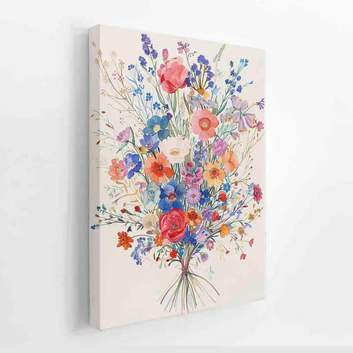 Watercolor Flower Bouquet canvas Print