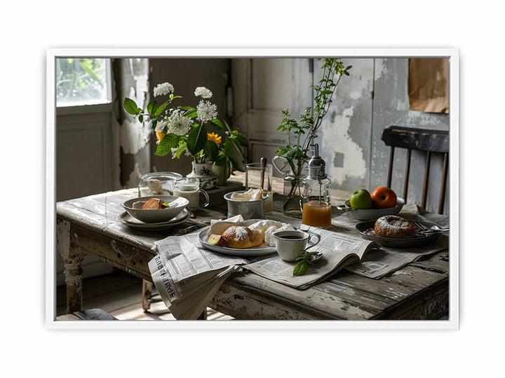 Vinatge Breakfast Table Painting