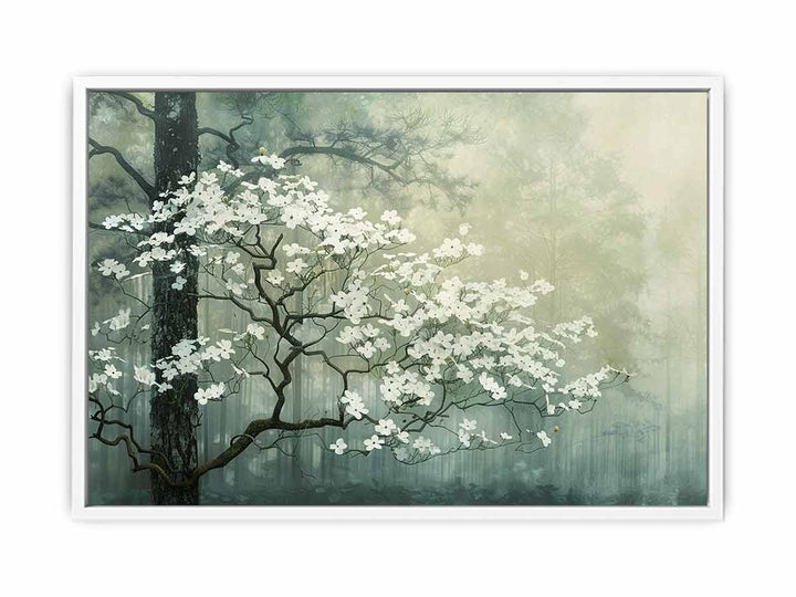 White Dogwood Tree Painting