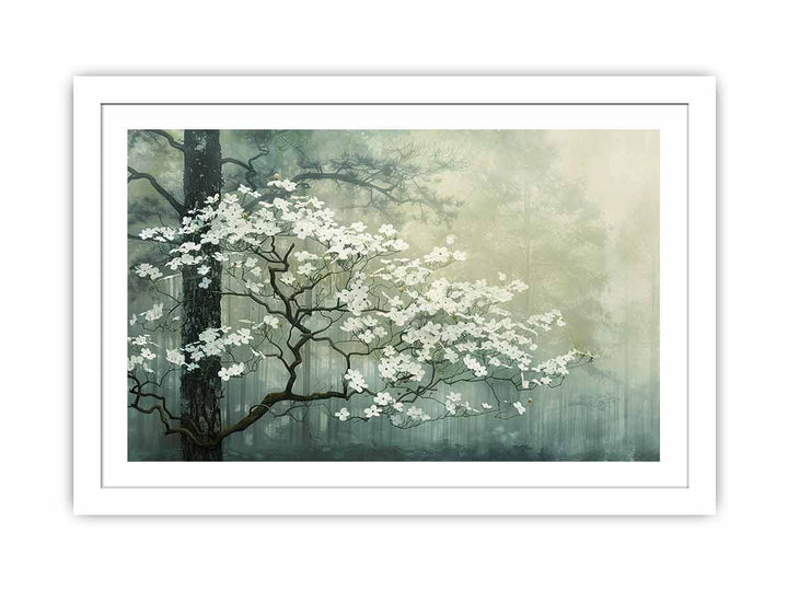 White Dogwood Tree framed Print