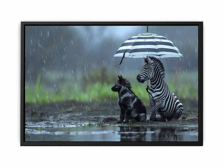 Zebra Dog Love canvas Print