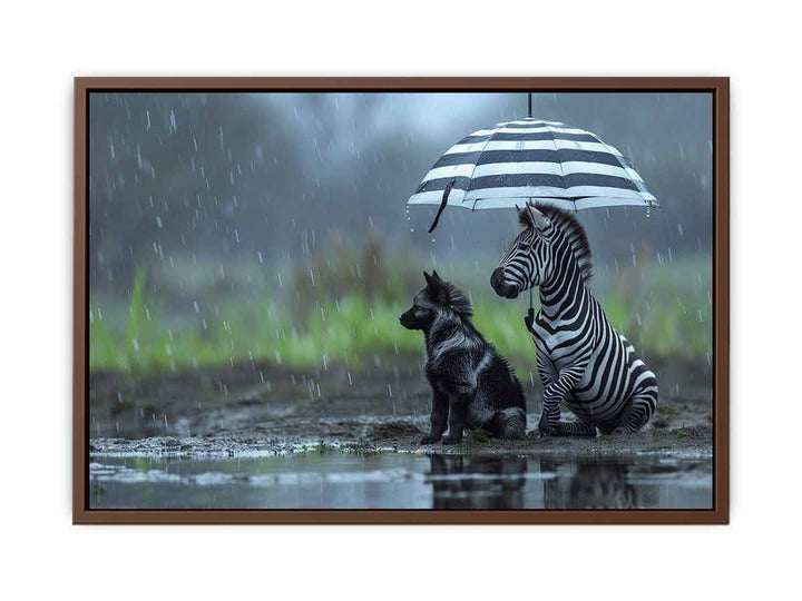 Zebra Dog Love Painting
