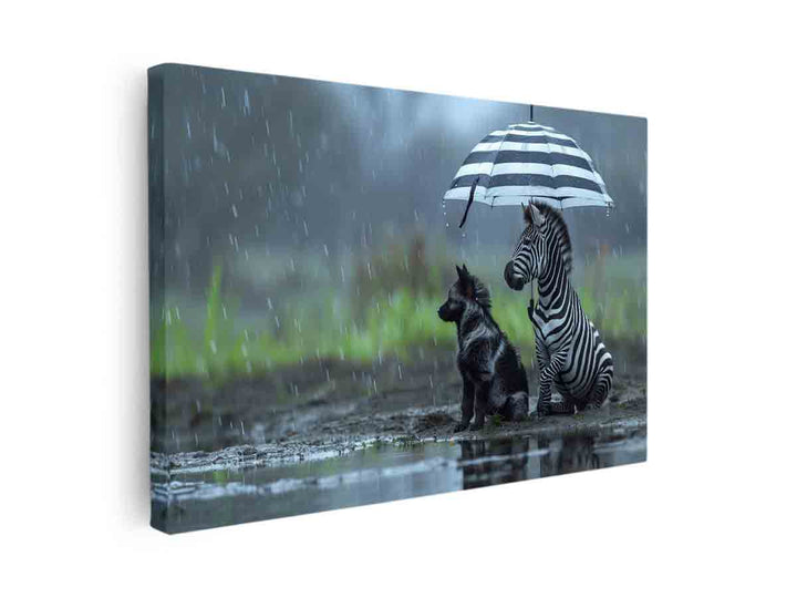 Zebra Dog Love canvas Print