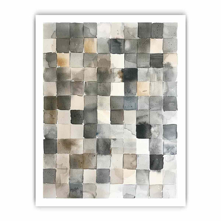 Watercolor Squares  framed Print