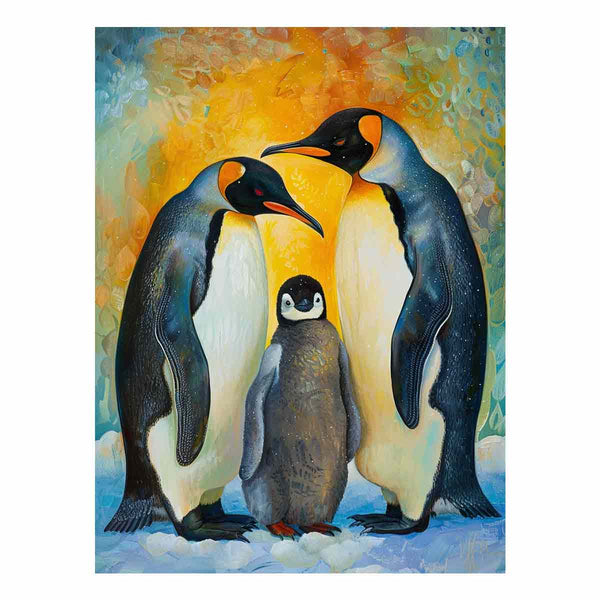 Baby Penguin & Parents Art Print