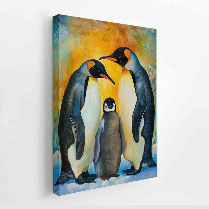 Baby Penguin & Parents canvas Print