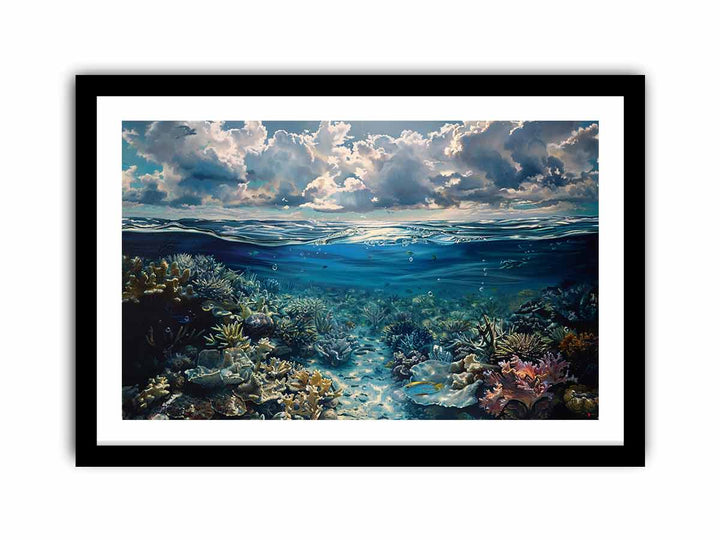 Coral Reef Under Sea framed Print