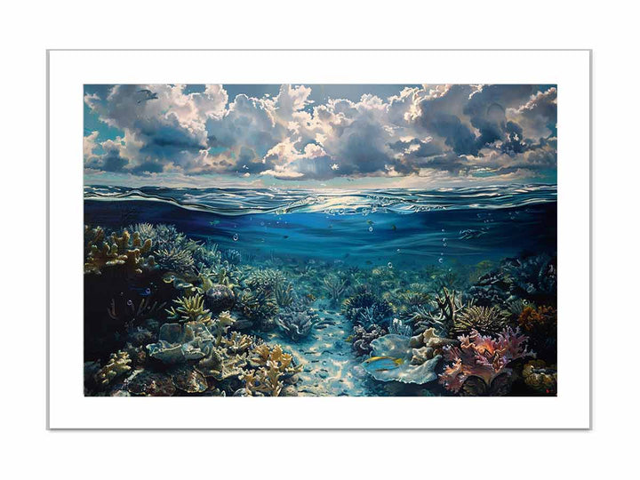 Coral Reef Under Sea framed Print