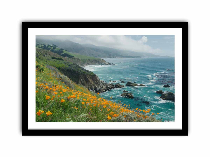 Poppies Along The Pacific Coast framed Print