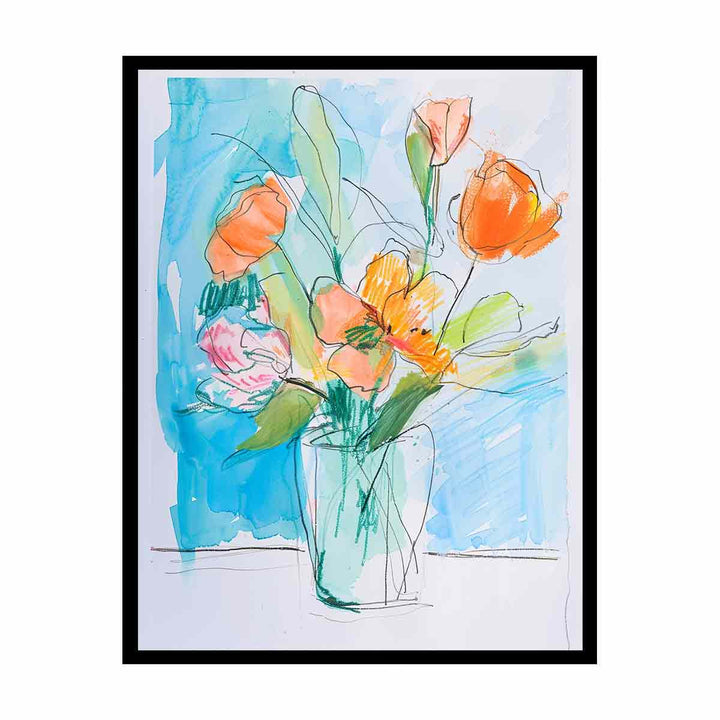 Flowers Sketch canvas Print