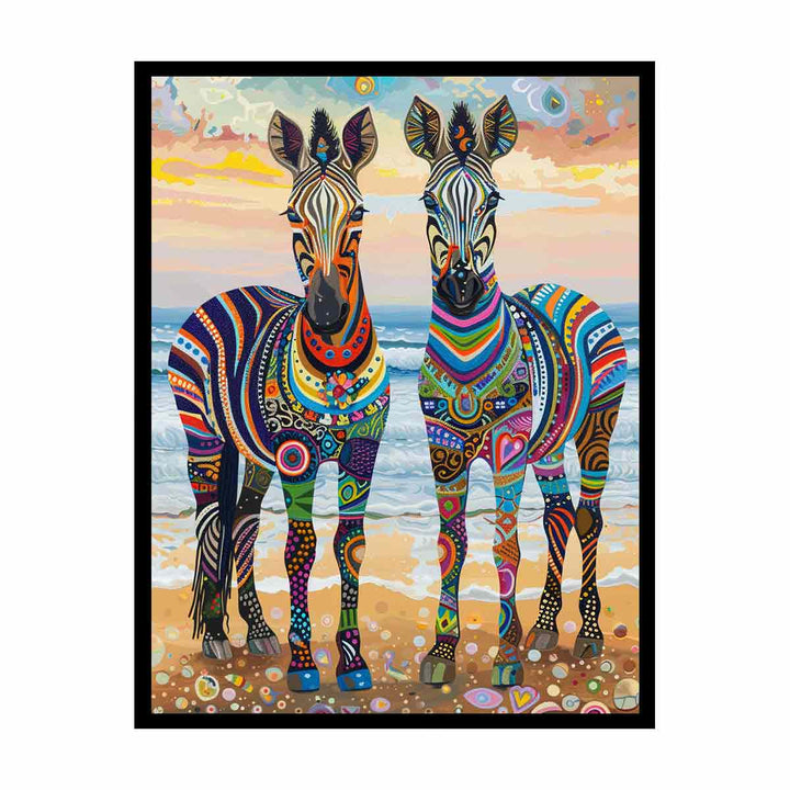 Two Zebras canvas Print