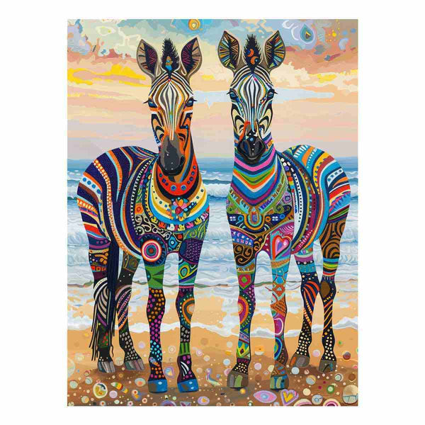 Two Zebras Art Print