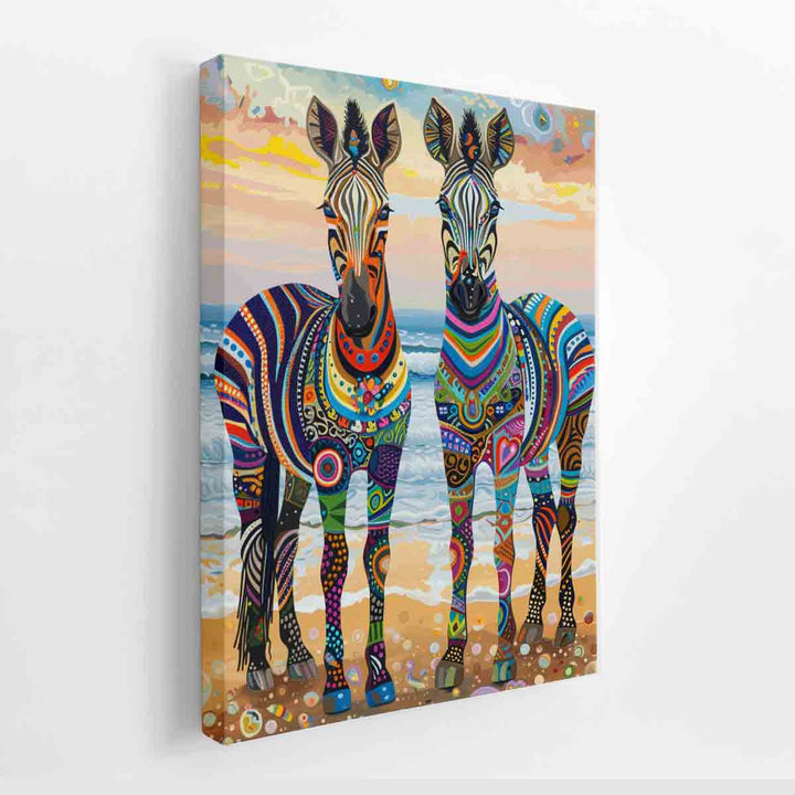 Two Zebras canvas Print