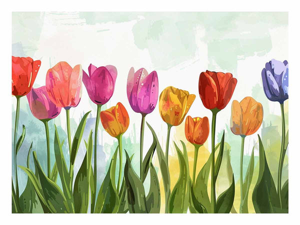 Colorful Tulips Art Print