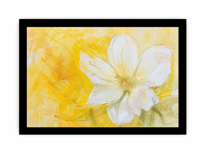 Yellow Abstract Flower framed Print