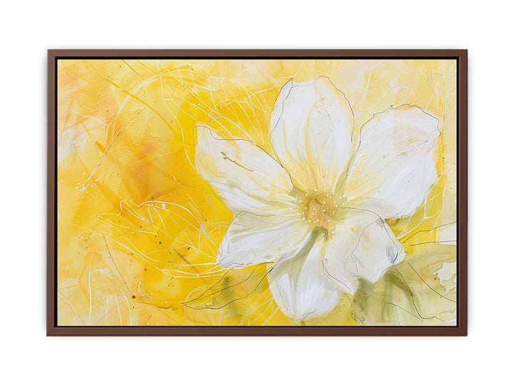 Yellow Abstract Flower Painting