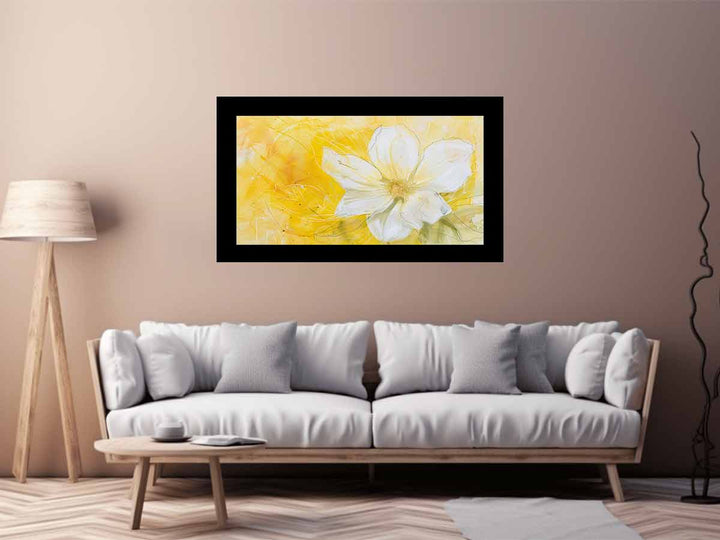 Yellow Abstract Flower Art Print