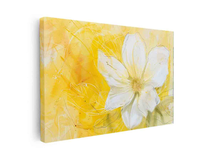 Yellow Abstract Flower canvas Print