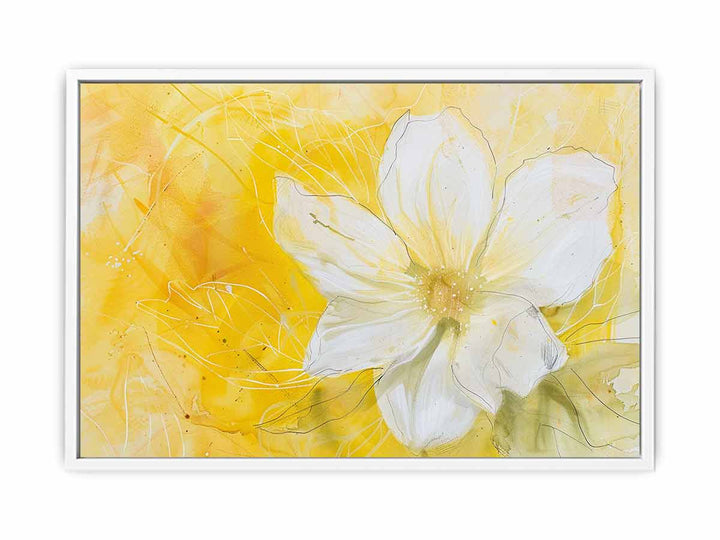 Yellow Abstract Flower Painting