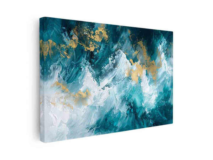 Blue Gold Waterfall canvas Print
