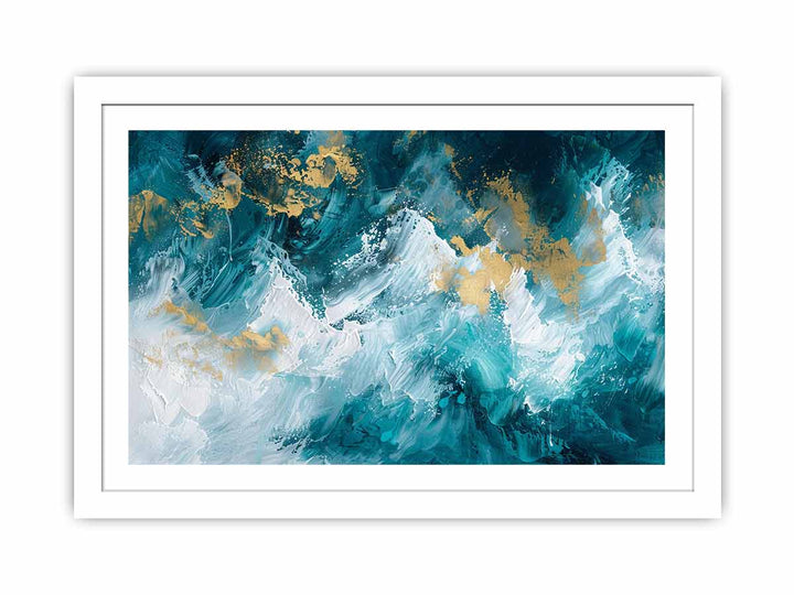 Blue Gold Waterfall framed Print