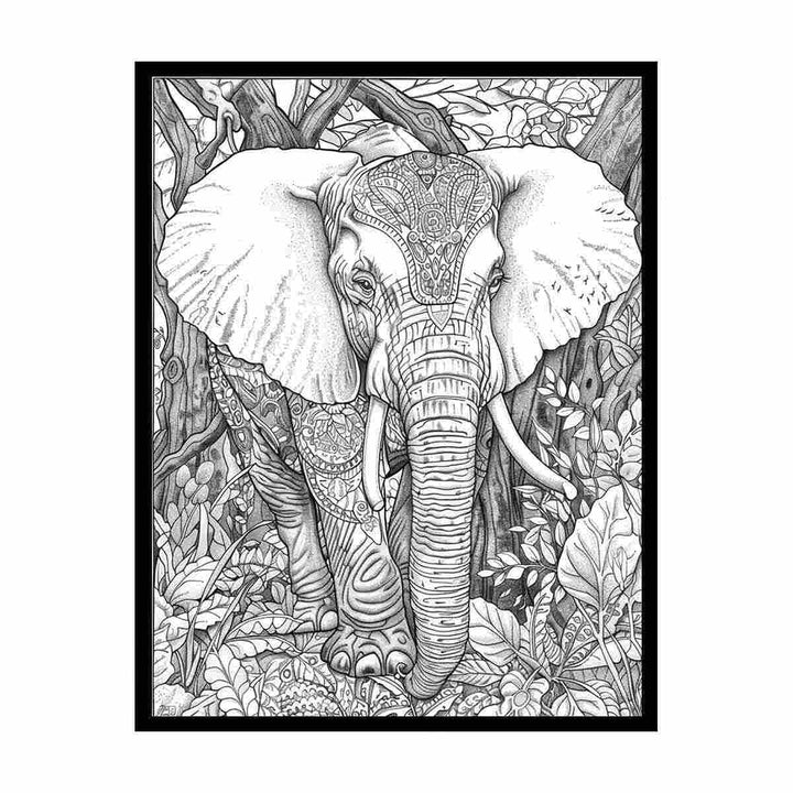 Color Me Elephant  1 canvas Print